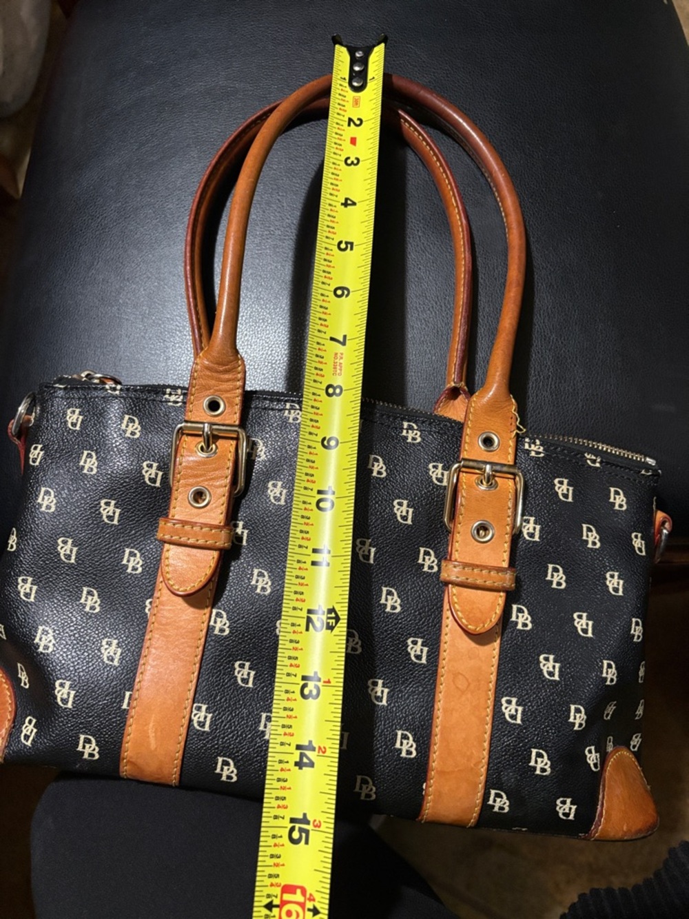 Dooney & Bourke Black and Tan Satchel - Picture 15 of 16